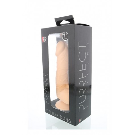 Силиконовый фаллоимитатор на присоске PURRFECT SILICONE DELUXE DONG 7INCH - 18 см.