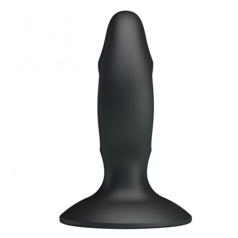 Чёрный массажёр простаты Silicone Butt Plug - 9,3 см.