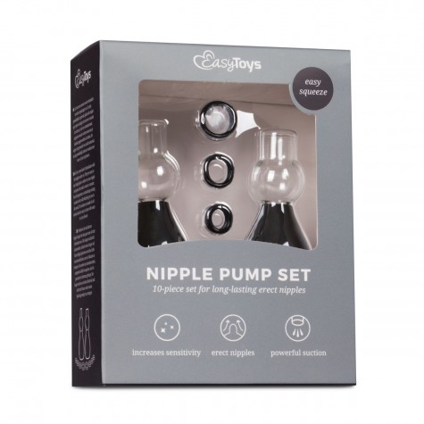 Черные вакуумные стимуляторы для сосков Nipple Pump Set